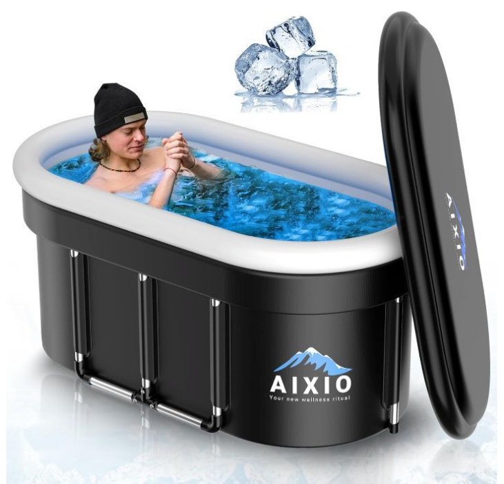 AIXIO Large Ice Bath Tub for Athletes with Cover: 146 Gallons, Ice Pod Cold Plunge Tub for Adults Cold Therapy,Recovery, XXL Portable Ice Bath Plunge Pool at Home,Gyms,Indoor,Outdoor Use
