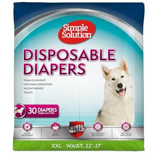 Simple Solution Dog Diapers Female, Dog Diapers, Potty Training, Super Absorbent, Breathable, Wetness Indicator for Urination, 22-37 Inch Waist, (XXL, 30ct)