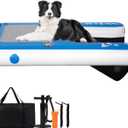 Large Inflatable Dog Boat Pool Ramp for Large Dog Ramp for Pool Boat Dock with Non-Slip Pad (58" x 38" Blue)