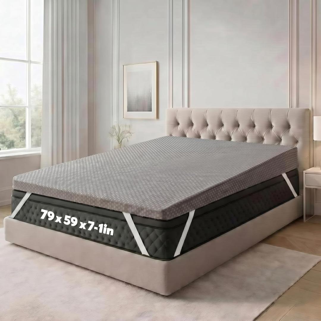 Cinnvoice Mattress Wedge with Cover, 7 Inch Queen Incline Wedge for Back and Neck Support, Adjustable Elevator Under Mattress Topper Support for Bedroom