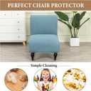 FUANGUI Armless Accent Chair Cover Slipcover, Stretch Spandex Chair Covers for Living Room Removable Washable for Armless Chair Furniture Protector