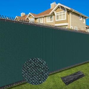 6X50FT Privacy Screen Fence, Heavy Duty Fencing Shade Cover, 170GSM 90% Blockage Mesh Shade Net for Wall Garden Yard Backyard (6 ft X 50 ft, Dark Green)