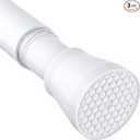 White Tension Curtain Rod for Windows 28 to 48 inch, Adjustable Expandable Pressure Spring Curtain Rod No Drilling, 7/8" Curtain Rod for Bedroom Doorway Closet Door