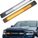 LED Grille Light Bars for 2019-2024 Dodge Ram 1500 Laramie Raptor Bumper Marker Lights with Sequential DRL and Turn Signals (Style with Stars)