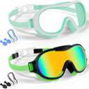 Aegend 2 Pack Swim goggles for Kids 3-15, Anti-Fog Anti-UV Wide Vision Waterproof, No leak Swimming goggles for Boys Girls