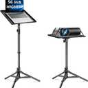 Lusweimi Projector Stand Tripod, 56 Inch Height Adjustable Laptop Stand with 16x11 Inch Tray, Portable Projector Mount, Stable Tall Tablet Floor Stand for Office, Home, Outdoor, Studio and DJ Racks