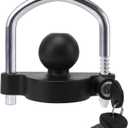 METOWARE Trailer Coupler Lock Universal Adjustable Heavy-Duty Steel Trailer Hitch Lock, Anti Theft Trailer Ball Lock Towing Lock for Towing Trailer Security Fits 1-7/8",2, 2-5/16" Coupler Black Matte