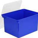 Storex Portable File Tote, 18.5 x 14.25 x 10.88 Inches, Letter/Legal, Blue (61554A01C)