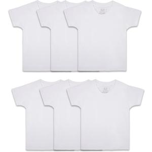 Fruit of the Loom Boys' Cotton T Shirt, Toddler-6 Pack-White, 2-3T