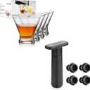 WOTOR Wine Saver Vacuum Pump with 4 Stoppers, Wine Stopper, Wine Preserver, Reusable Bottle Sealer Keeps Wine Fresh, Ideal Wine Accessories Gift