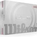 WILSON 2025 Duo Soft Golf Balls - White, 12 Balls (White/Red Stripe)