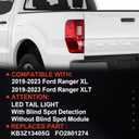 LED Tail Light Assembly Compatible With 2019-2023 Ford Ranger w/Blind Spot (Module NOT Included) Right Passenger Side Taillights Taillamps Brakelights Replace Part Number:KB3Z13404G