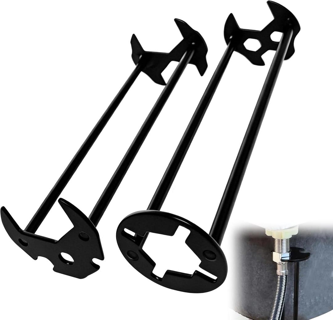 Upgrade 2PCS Multifunctional Sink Wrench,Stainless Steel Basin Wrench With 12 Universal Sockets,Special Wrench For Tight Spaces: Sink, Plumbing, Kitchens, Shower & Auto Repair.