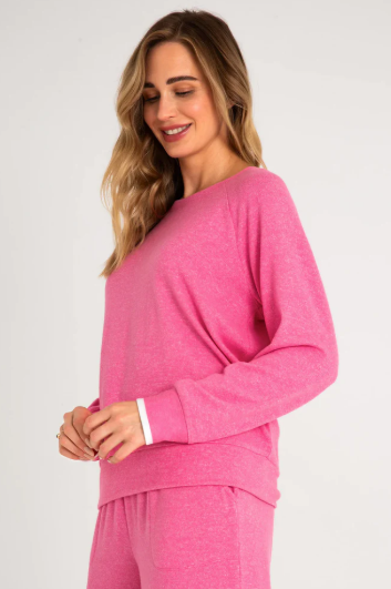 PJ Salvage Women's Loungewear Vintage Remix Long Sleeve Top, Pink, XL