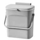 LALASTAR Kitchen Compost Bin for Countertop or Under Sink, Hanging Small Trash Can with Lid for RV/Office/Bedroom/Dorm, Mountable Indoor Compost Bucket, 9L/2.4 Gal, Grey