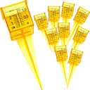 10 Pack 1.5" Rain/Sprinkler Gauge, Wide Mouth, Bright Yellow, Outdoor Water Measuring Tool
