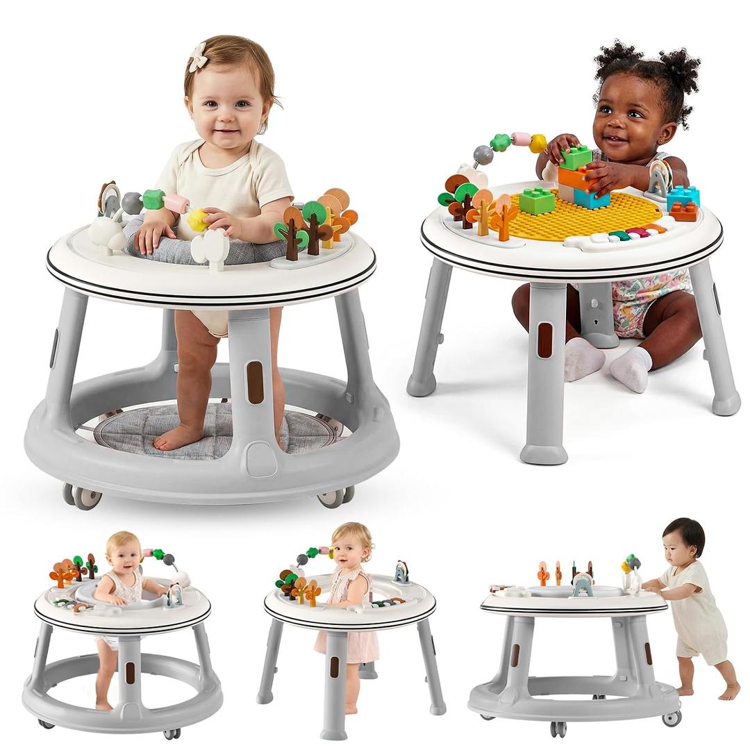 5-in-1 Musical Light Baby Walker, Featuring a Unique Building Block Table Mode, Standing Table, Bouncer, and Stroller Modes. Sturdy Construction with Adjustable Height, Suitable for Babies 6 Months+