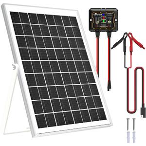 SOLPERK 10W Solar Panel Solar Battery Charger 12V Solar Panel Kit + MPPT Charge Controller, Suitable for Automotive, Motorcycle, Boat, ATV, Marine, RV, Trailer, Snowmobile, Off Grid System
