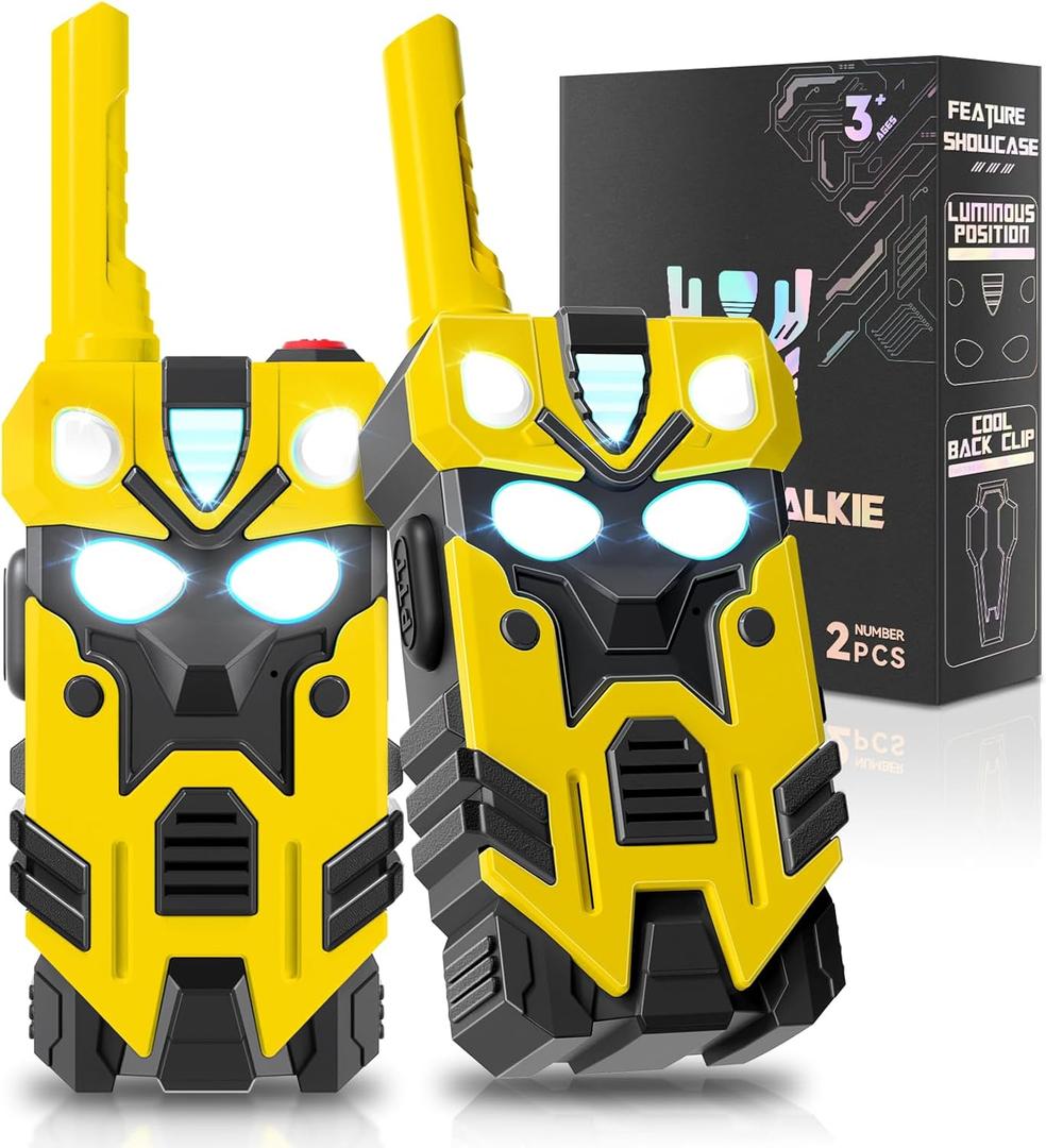Hornet Transform Toys Walkie Talkies for Kids 2 Pack Robot - 2500FT Range with Cool Light Effects, Birthday Gifts for Boys Girls Ages 3-12, Outdoor Camping Gear, Toddler Toys for Indoor Outside Play