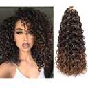 QRHSUKA Curly Crochet Hair GoGo Curl Crochet Hair for Women Ocean Wave Synthetic Bohemian Crochet Braid Water Wave Crochet hair Extensions (12 inch(Pack of 6), T1B/30)