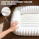 Square Cat Bed Orthopedic Pet Bed with Pillow Super Soft Rabbit Fur Small Dog Beds, Calming Plush Kitten Bed with Removable Washable Cover & Anti-Slip Bottom Bed for Cats self Warming