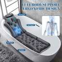Full Body Bath Pillow for Bathtub, Thick & Luxury Bathtub Cushion with 192 Suction Cups, Bathtub Pillows for Head & Neck, Back Support, Ideal Bath Accessories for Women' Gifts Spa, Soaking, Tub (Grey)