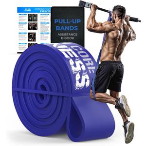 Pull Up Assistance Resistance Bands - Long Loop Power Bands for Men and Women - Strength Power Flexibility Training at Home & Gym - Ebooks & Workout Chart Included by Iron Core Fitness (#9 Blue)