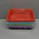 Jucoan 20 Pack Classroom Storage Baskets,10 x 7 x 2.5 Inch Colorful Stackable Desktop Plastic Storage Organizer Tray, Pen Pencil Paper Organizer Tray for School Office Library