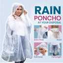 Noe & Malu 20-Pack Emergency Disposable Rain Ponchos for Adults  100% Waterproof with Hood | Clear Lightweight Unisex Raincoats for Camping, Hiking & Travel