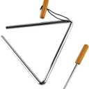 Musfunny Triangle Hand Percussion with Striker, Rhythm Steel Triangles Musical Instrument (8 inch)