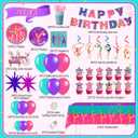 155pc Gymnastics Birthday Party Decorations,10 Guests Gymnastics Party Tableware Set Gymnastics Plates and Napkins Cups Tablecloth Balloons Banner etc Gymnastics Birthday Party Supplies