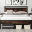 Easy Install 16 Inch Queen Size Bed Frame with Headboard&Footboard