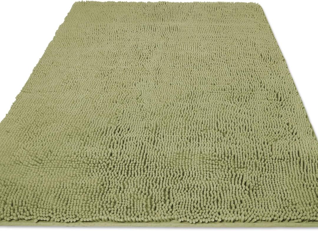 Yeaban Bathroom Runner Rug 36 x 60 Inch  Thick Chenille Long Bath Mat | Washable and Absorbent Extra Large Bath Rug Non-Slip, Soft Runner Rug for Bathroom, Shower, Sink - (Sage Green)