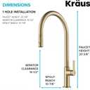 KRAUS Oletto High-Arc Single Handle Pull-Down Kitchen Faucet in Spot Free Antique Champagne Bronze, KPF-2821SFACB