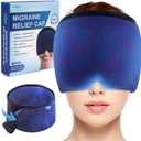 Hilph Adjustable Headache Ice Pack Wrap for Migraine, Headache Relief Ice Cap with Soft Thickened Gel, Hot & Cold Therapy Migraine Mask for Headache Tension, Sinus, Stress, Hangover & Puffy Eyes, Blue