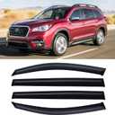 Rain Guards for 2019-2025 Subaru Ascent, Out-Channel Window Visor Shields Vent Deflector Shade Wind Dark Smoke 2020 2021 2022 2023 2024, Tape-On Outside-Mount, 4PCS