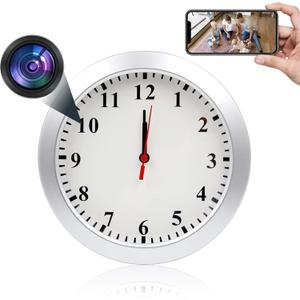 Pelay WiFi Wall Clock Camera Wireless Nanny Cam 1080P Mini Clock Camera with Motion Detection for Indoor Home Security