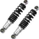 Minho Dual Rear Shock Absorbers with Adjustable Spring Preload in Heavy Iron Material Compatible with Chinese GY6 4-Stroke Engine Taotao ATV Go Kart,Black Color,250MM Length