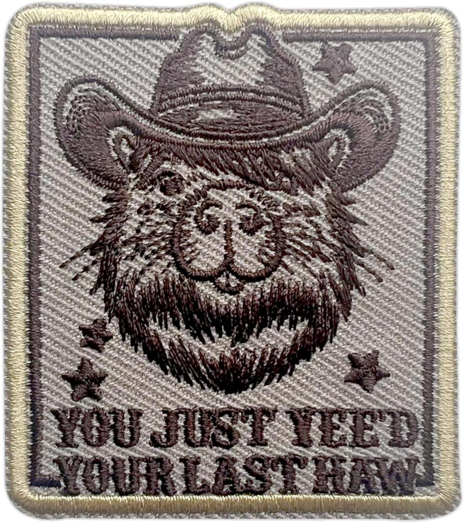 You Just Yee'd Your Last Haw 3 Inches Iron On/Sew On Embroidered Applique Patch, Cowboy Capybara Embroidery Patches, DIY Accessories for Backpacks, Army Vests Bags Hats Clothes, Western Gifts