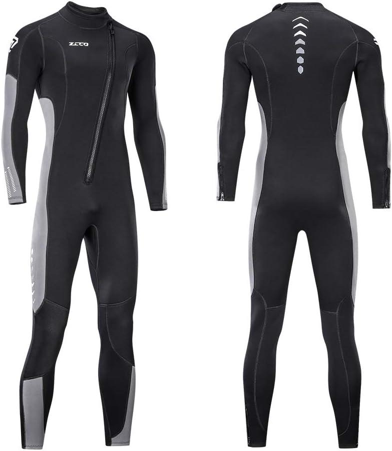 Men and Women Wetsuit 3mm Neoprene Diving Wet Suit with Front Zipper for Scuba, Surfing, Cold Water, Extra Large 