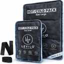 LEVILO Flexible Ice Packs for Injuries Reusable with Straps - 2 Pack (Large & Small) Large Reusable Ice Packs | Cold Packs for Back, Shoulder, Knee, Relief | After Surgery | Flexible When Frozen
