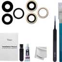 Rear Camera Lens Glass Replacement for iPhone 14 Pro & 14 Pro Max Pre-Installed Adhesive with Installation Manual and Repair Tool Kits