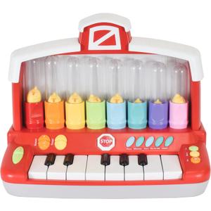 Farm Animals Keyboard Preschool Learning Toy with Silly Sounds and Light-Up Piano with Learning Songs for Infants