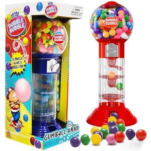 The Dreidel Company Spiral Fun Gumball Bank 10.5" Inches Tall, Assorted (Single)