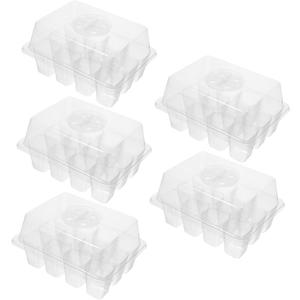 Planting Containers with Germination Tray Seedling Starter Trays for Garden Pot 15 Pack, Transparent