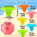 Alaeseje 100 PCS Snow Cone Cups,8 oz Plastic Flower Shaped Shaved Ice Drip Cups,Colorful Snow Cone Bowls for Holiday Summer Beach Party Birthday