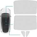 1PC Tesla Model 3 Roof Sunshades, 2 in 1 Ice Crystal Sunshades for Tesla Model 3 2021-2023 Tesla Model 3 Glass Roof Sunshades with Triangular Sunshades UV/Sun Protection Heat Insulation