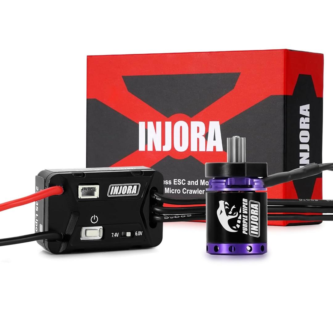 INJORA MBL32 G2 Waterproof Brushless ESC & 1721 Purple Viper Outrunner Motor for 1/18 TRX4M Ascent-18 Upgrade