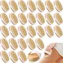 Gejoy 30 Pcs Dry Brushing Body Brush for Lymphatic Drainage Exfoliating Brush with Massage Nodule Dry Skin Body Scrubber Cellulite Shower Circulation Dead Exfoliator (4.92 x 2.56 Inches,Wood Color)
