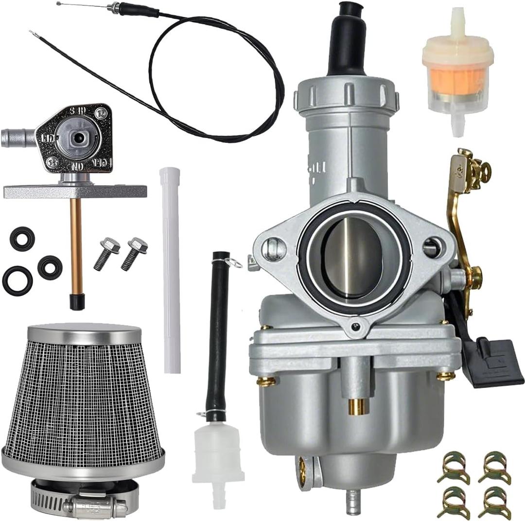 TRX250EX Carburetor for Honda Sportrax 250 EX TRX250EX 2001 2002 2003 2004 2005 ATV Carb with Throttle Cable Fuel Petcock Valve and 35mm Air Filter